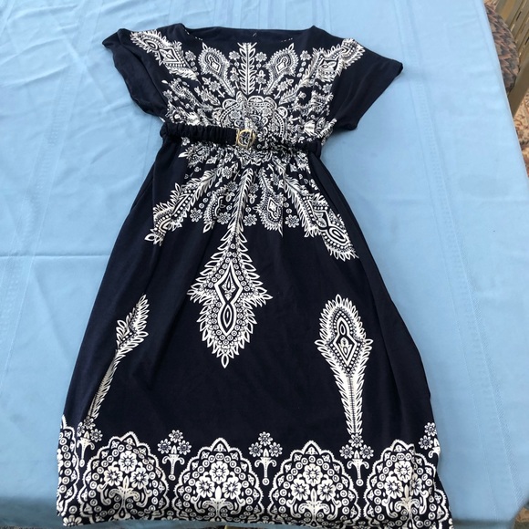 Navy stretchy dress - Picture 1 of 2